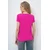 Trend Alacati Stili Ženska bluza kratkih rukava Alc-X13883, V-izrez, Ciklama
