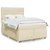 Vidaxl Box spring postelja z vzmetnico krem 140x200 cm blago