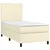 Krevet box spring s madracem LED krem 90x200 cm od umjetne kože