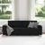 Vidaxl Trosed črne barve 220x78x84 cm blago