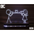 Black Cut 3D Lampa Nazovi me Svetlo plava