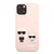 Maska Karl Lagerfeld Silicone Case Karl&Choupette za iPhone 13 Light, Roze