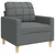 3-dijelni set sofa tamnosivi od tkanine