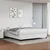 Vidaxl Box spring postelja z vzmetnico bela 200x200 cm umetno usnje