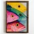 WallXpert uramljena MDF slika NAL063-46, četiri šarene ribe u stilu uljane slike, 35,5 x 47 cm