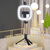Selfie tripod stojalo z lučko za snemanje in slikanje selfie posnetkov - črn
