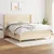 Vidaxl Box spring postelja z vzmetnico krem 160x200 cm blago