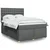Vidaxl Box spring postelja z vzmetnico temno siva 140x200 cm blago