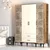 Hanah Home Kumsal PTP Walnut Garderober, Krem