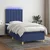 Vidaxl Box spring postelja z vzmetnico LED modra 80x200 cm blago