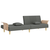 Kauč na razvlačenje s naslonima za ruke tamnosivi od tkanine