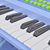 vidaXL Plava dječja klavijatura s 37 tipki, stolicom i mikrofonom