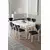 HANAH HOME Rasklopivi trpezarijski sto i stolice (7 delova) Exve White Anthracite
