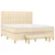 Vidaxl Box spring postelja z vzmetnico krem 160x200 cm blago