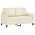 2-dijelni set sofa s jastucima krem baršunasti