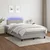 Vidaxl Box spring postelja z vzmetnico LED sv. siva 120x200 cm blago