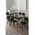 HANAH HOME Rasklopivi trpezarijski sto i stolice (7 delova) Exve Black Marble Black