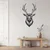 WallXpert metalni zidni ukras 5326, glava jelena sa razgranatim rogovima, spreda, 26 x 45 cm, crni