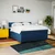 Vidaxl Box spring postelja z vzmetnico modra 180x200 cm blago