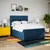 vidaXL Box spring postelja z vzmetnico modra 140x200 cm blago