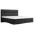 MID.YOU POSTELJA Z VZMETNICO 140 cm  x 200 cm , les, tekstil, leseni material antracit
