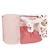 Doudou Darilni set happy rabbit kariran in roza spalnica