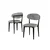 Hanah Home set trpezarijskih stolica Onex 2 kom, siva bukle tkanina, crne drvene noge