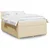 Vidaxl Box spring postelja z vzmetnico krem 140x200 cm blago