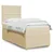 Vidaxl Box spring postelja z vzmetnico krem 90x190 cm blago