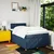 Vidaxl Box spring postelja z vzmetnico moder 120x200 cm blago