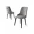 Hanah Home Set stolica Newa, 46x94x46 cm, 2 komada, Sivo-crne