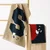 King Shore Set peškira, 36x74cm, 3 komada, Crno-crveni