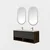 Skye Decor Set kupatilskog ormarića sa umivaonikom i ogledalom, 2 dela, Antracit