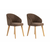 HANAH HOME Set 2 stolice Bentley Brown Light Oak