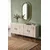Hanah Home komoda Ilay 180, 180 cm, bela / travertin / zlatna