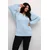 KAFFE CURVE Pulover Lini svetlo modra