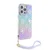 Maska Guess Hc PC TPU Iridescent Glitter Pattern Peony Cordstrap za iPhone 15 Pro, Ljubičasta