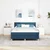 Vidaxl LED Box Spring Postelja z blazino Modra 140 x 200 cm blago