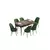 Hanah Home Set Trpezarijski sto i 6 stolica Han, Zeleno-braon