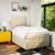 Vidaxl Box spring postelja z vzmetnico krem 120x190 cm blago