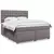 Vidaxl Box spring postelja z vzmetnico siva 180x200 cm umetno usnje