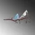Aberto Design Dekorativna figura Bird on the branch 27, 23x45 cm, 1.5 mm, Plava