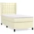 vidaXL Box spring postelja z vzmetnico krem 90x190 cm umetno usnje