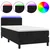 shumee Box spring postelja z vzmetnico LED črna 90x200 cm žamet