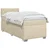 vidaXL Postelja boxspring z vzmetnico Krem 100 x 200 cm Blago