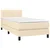 Vidaxl Box spring postelja z vzmetnico krem 100x200 cm blago