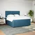 Vidaxl Box spring postelja z vzmetnico modra 180x200 cm žamet
