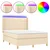 Krevet box spring s madracem LED krem 140x200 cm od tkanine