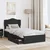 Krevet s od storage Crna 70 x 190 cm Konstruirano drvo