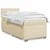 Vidaxl Box spring postelja z vzmetnico krem 90x190 cm blago